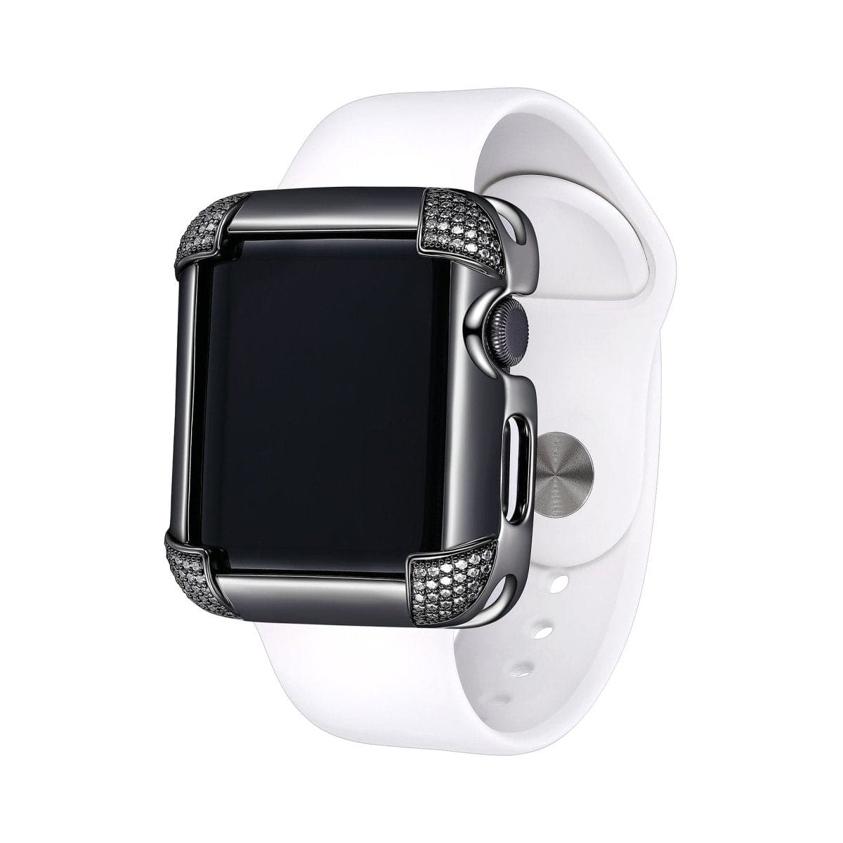 SKY.B Pave Comers Gun Colour Apple Watch Case - 5P21709503-0364R00
