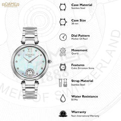 ROAMER Aphrodite Quartz MOP Round Dial Women's Watch- 600843 41 19 50