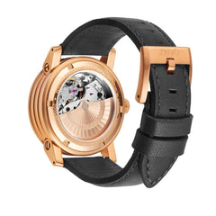 ZINVO BLADE ROSE GOLD Automatic Black Turbine Round Dial Women's Watch - 601