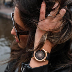 ZINVO BLADE ROSE GOLD Automatic Black Turbine Round Dial Women's Watch - 601