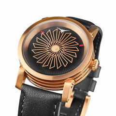 ZINVO BLADE ROSE GOLD Automatic Black Turbine Round Dial Women's Watch - 601