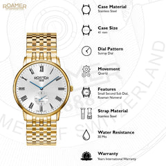 ROAMER Galaxy Quartz Silver Round Dial Men's Watch- 620710 48 15 50