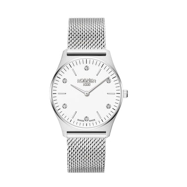 ROAMER Elements Crystal Quartz White Round Dial Women's Watch- 650815 41 15 90