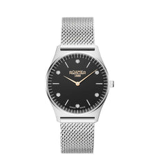 ROAMER Elements Crystal Quartz Black Round Dial Women's Watch- 650815 41 60 90