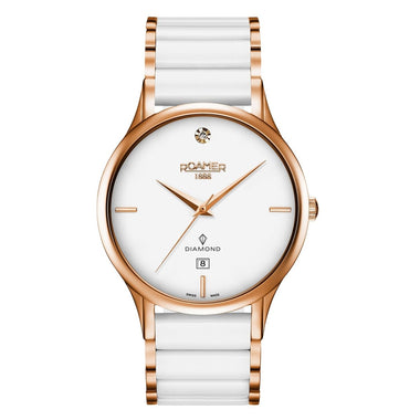 ROAMER C-Line Gents Quartz White Round Dial Men's Watch- 657833 49 29 60
