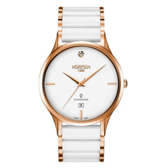 ROAMER C-Line Gents Quartz White Round Dial Men's Watch- 657833 49 29 60