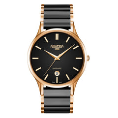ROAMER C-Line Quartz Black Round Dial Men's Watch- 657833 49 55 60