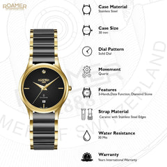 ROAMER C-Line DIA Quartz Black Round Dial Women's Watch- 657844 48 59 60