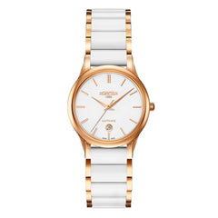 ROAMER C-Line Quartz White Round Dial Women's Watch- 657844 49 25 60
