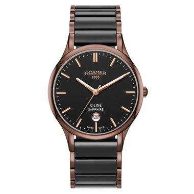 ROAMER C-Line Swiss Made Black Round Dial Men's Watch - 658833 43 55 61