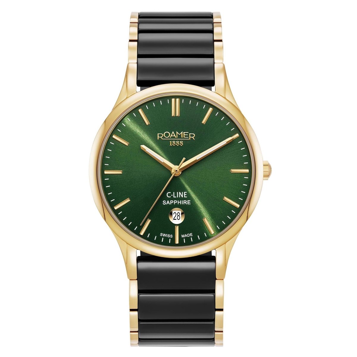 ROAMER C-Line Swiss Made Green Round Dial Men's Watch - 658833 48 75 61