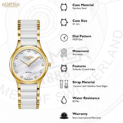 ROAMER C-Line II Quartz MOP Round Dial Women's Watch- 677855 48 29 60
