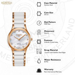 ROAMER C-Line II Quartz MOP Round Dial Women's Watch- 677855 49 29 60