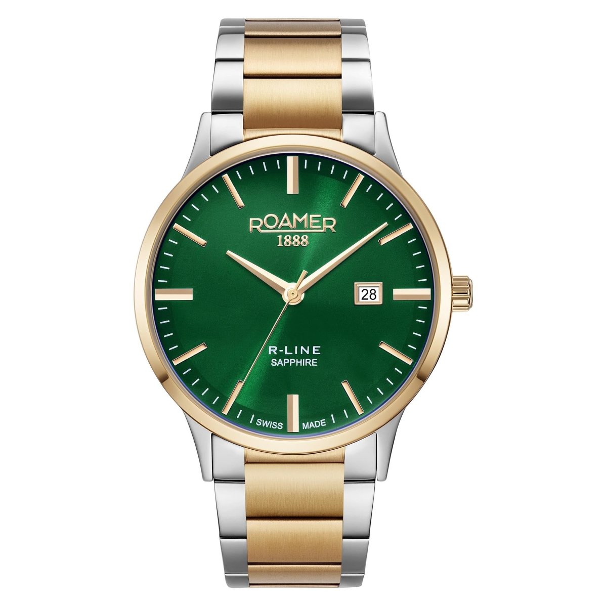 ROAMER R-Line Classic Swiss Made Green Round Dial Men's Watch - 718833 48 75 70