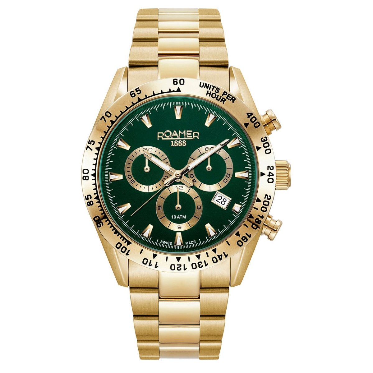 Roamer 850837 48 75 20 Monza 100 Chronograph Green Watch For Men