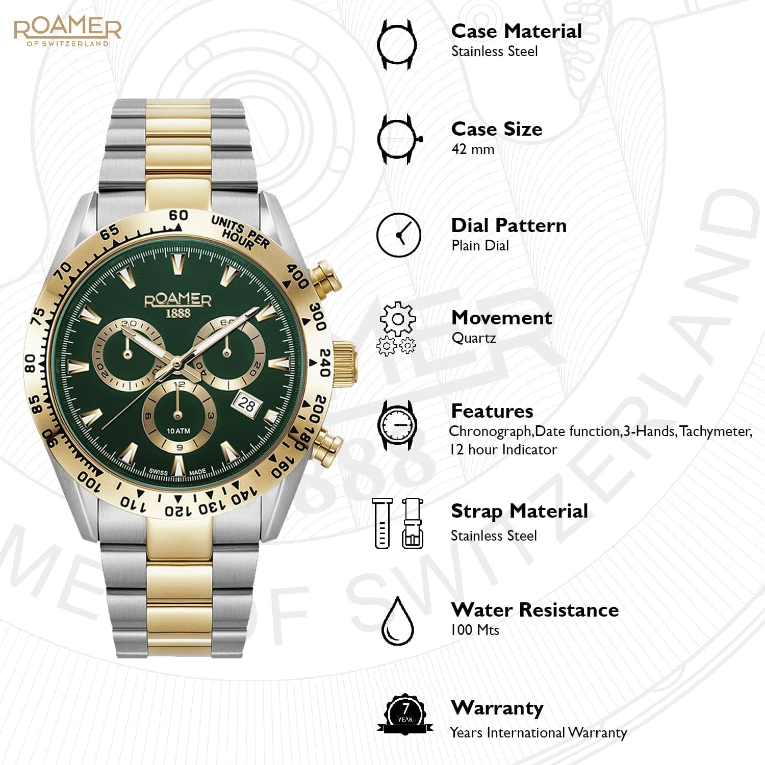 Roamer Monza 100 Men Watch- 850837 47 75 20