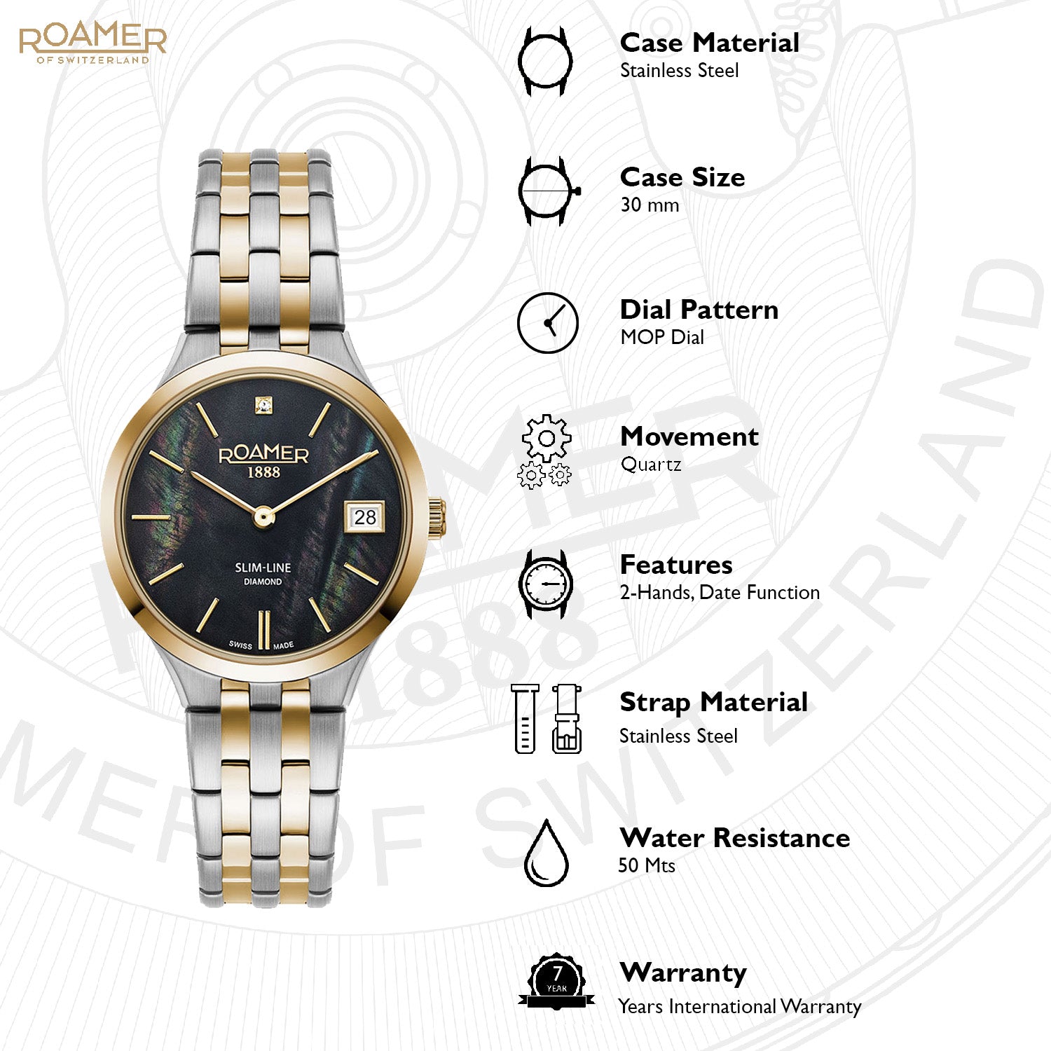 Roamer Slim-Line Women Watch- 864857 47 80 50