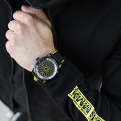 ZINVO BLADE STINGER Analog Black Turbine Round Dial Men's Watch - 888
