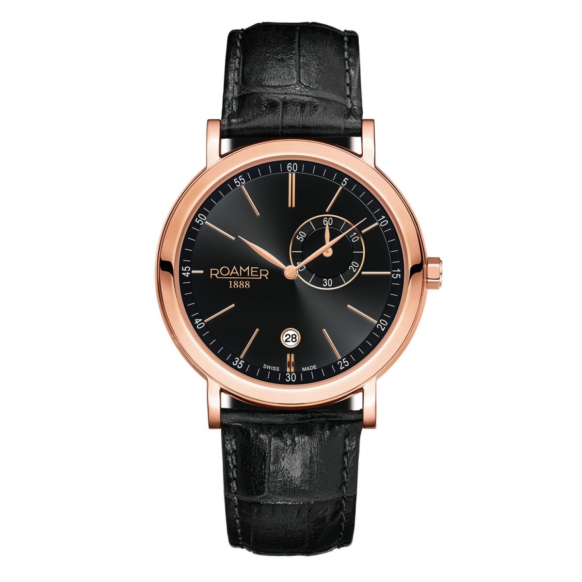 ROAMER Vanguard Small Second Quartz Black Round Dial Men's Watch- 934950 49 55 05