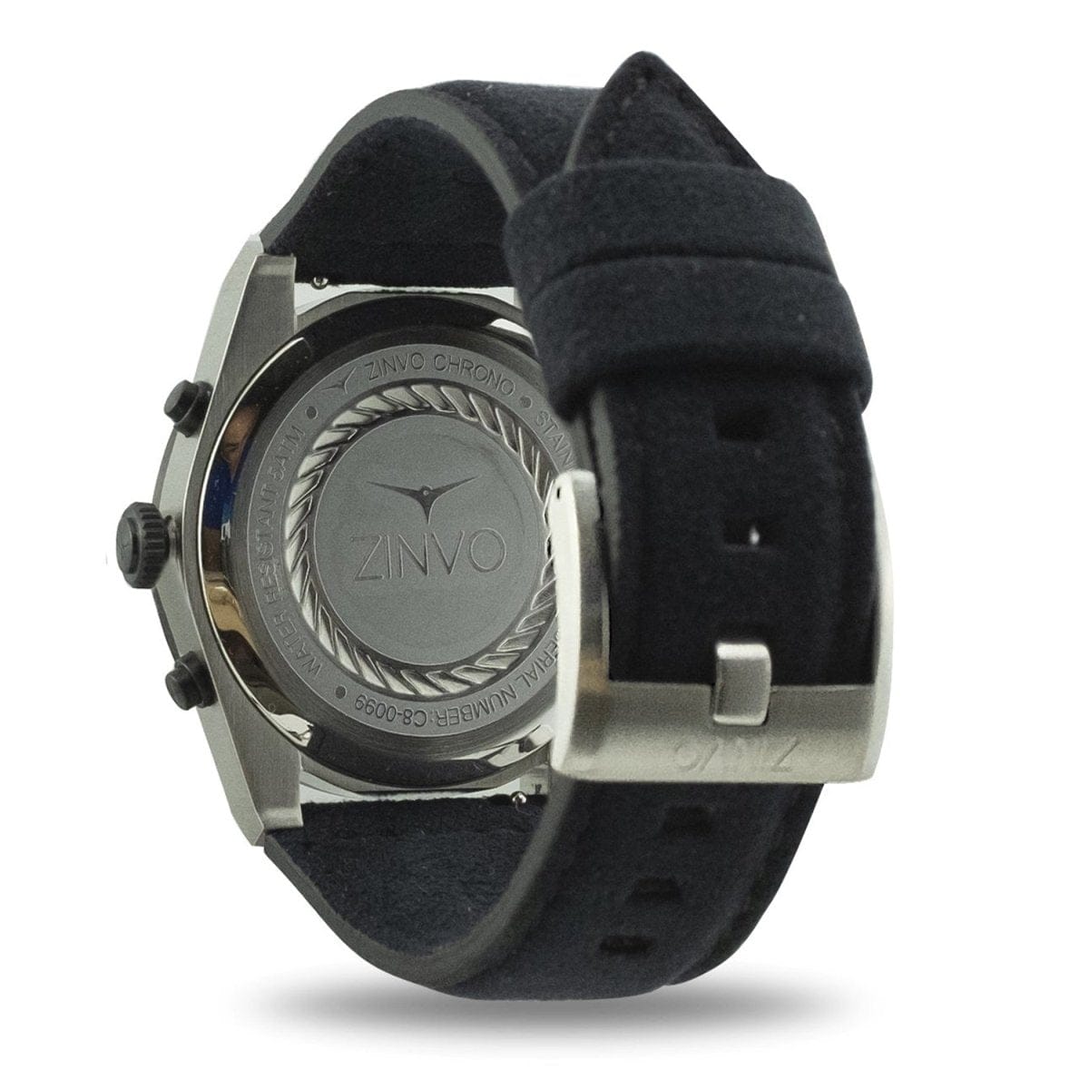 ZINVO CHRONO VENOM Quartz Matte Black Turbine Round Dial Men's Watch - 989