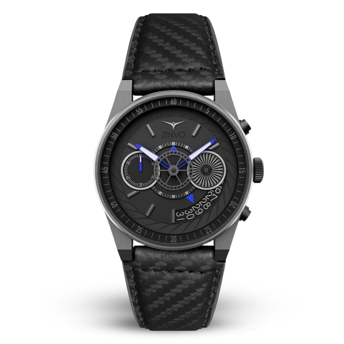 ZINVO CHRONO NITRO Quartz Grey Turbine Round Dial Men's Watch - 992