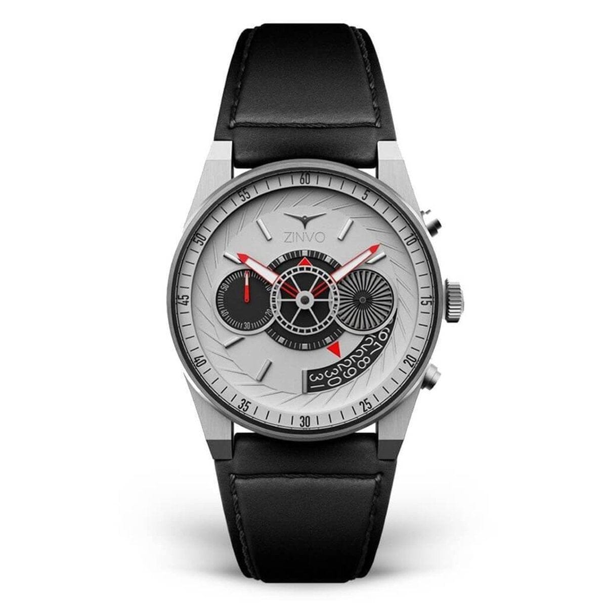 ZINVO CHRONO SILVER Chronograph Grey Turbine Round Dial Men's Watch - 995
