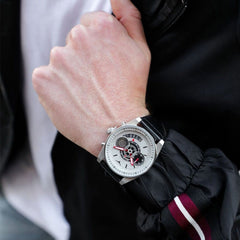 ZINVO CHRONO SILVER Chronograph Grey Turbine Round Dial Men's Watch - 995