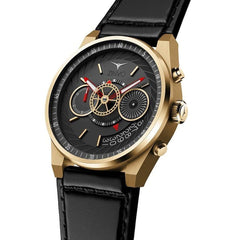 ZINVO CHRONO GOLD Chronograph Black Turbine Round Dial Men's Watch - 997