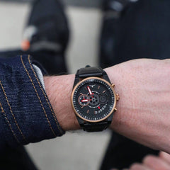 ZINVO CHRONO NEMESIS Chronograph Black Turbine Round Dial Men's Watch - 998