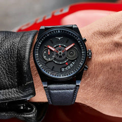 ZINVO CHRONO BLACK Quartz Black Turbine Round Dial Men's Watch - 999