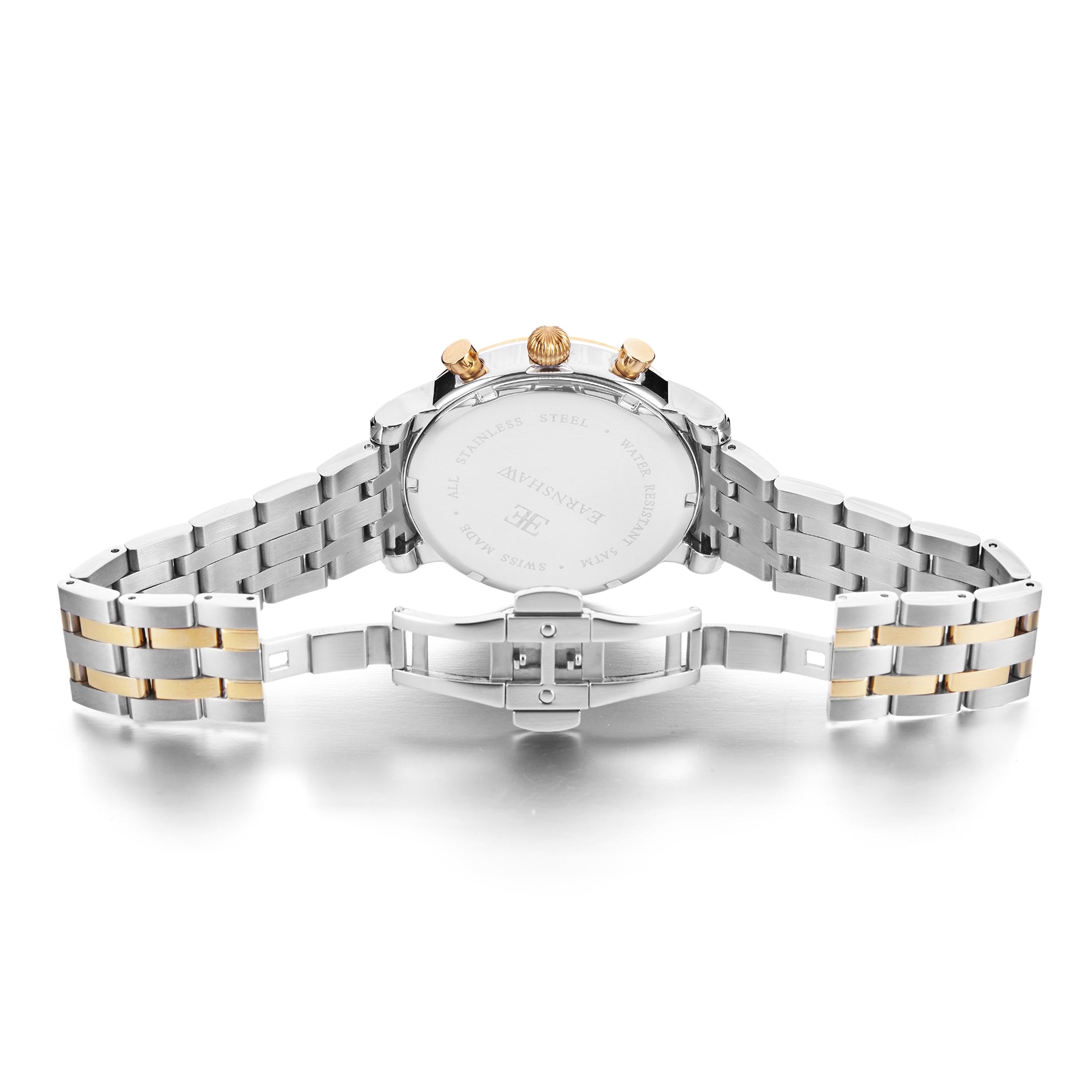 EARNSHAW LONGCASE 43 Swiss Made Chronograph Silver Round Dial Men's Watch- ES-0016-33