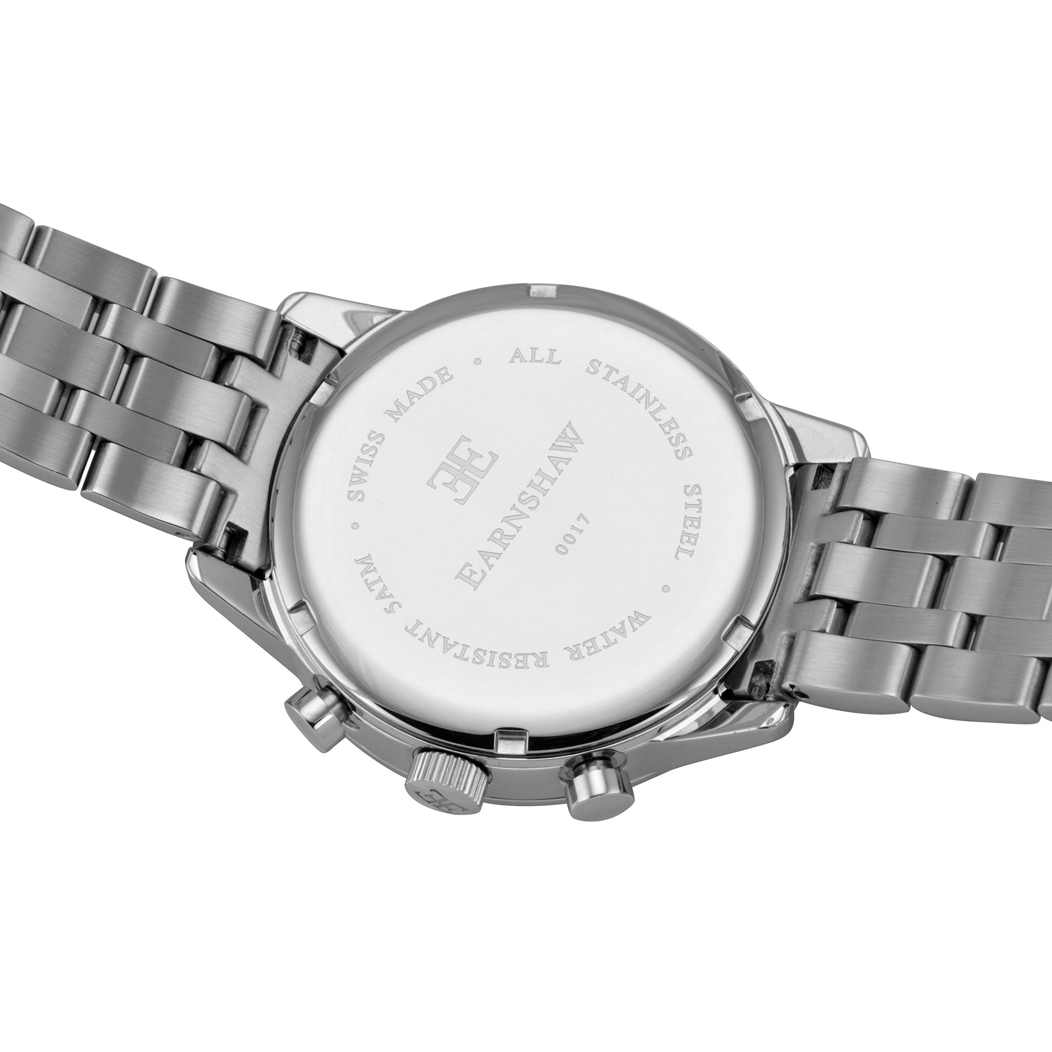 EARNSHAW OFFICER Swiss Made Multifunction Black Round Dial Men's Watch- ES-0017-11