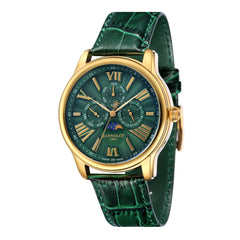 EARNSHAW LONGITUDE Swiss Made Multifunction Green Round Dial Men's Watch- ES-0025-05