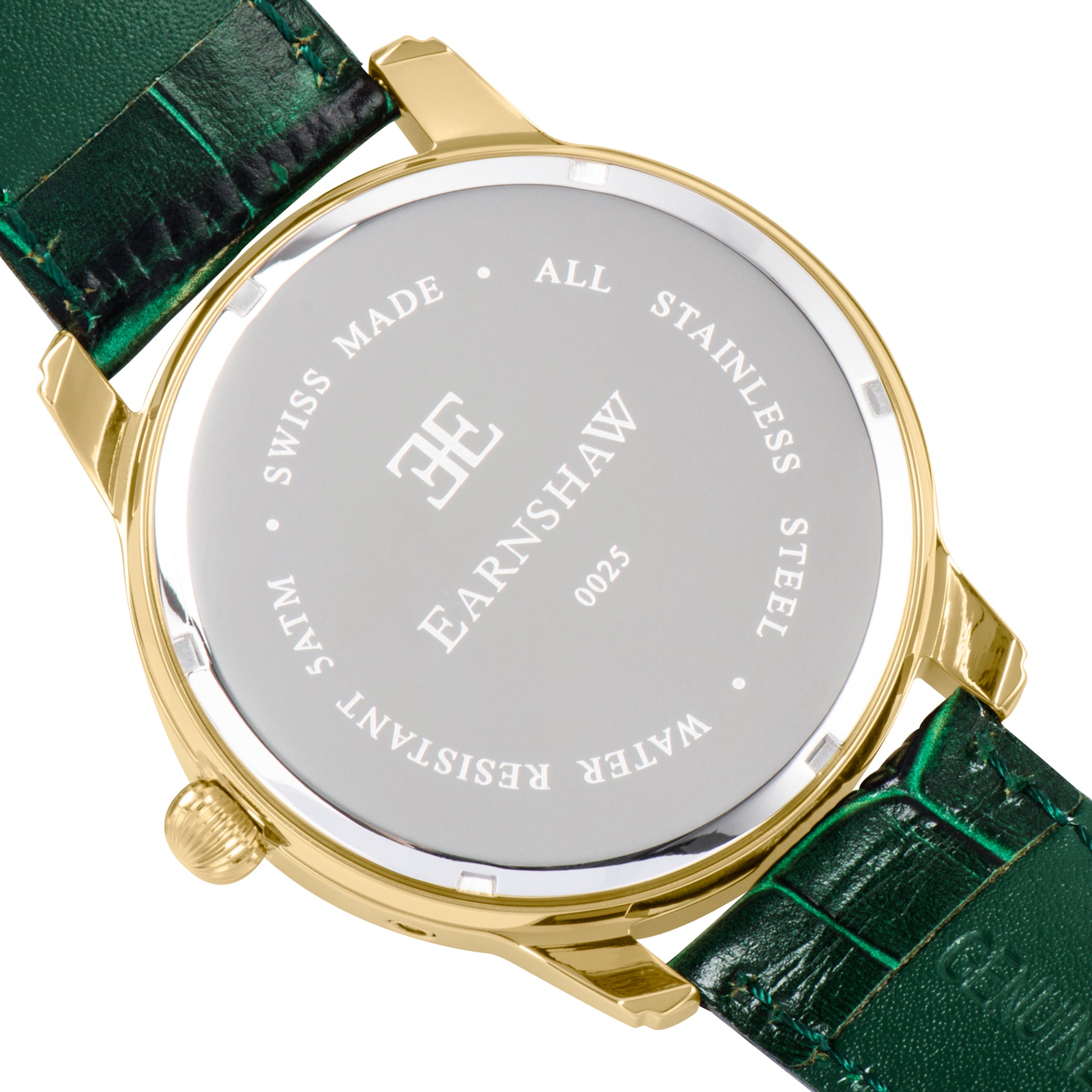 EARNSHAW LONGITUDE Swiss Made Multifunction Green Round Dial Men's Watch- ES-0025-05