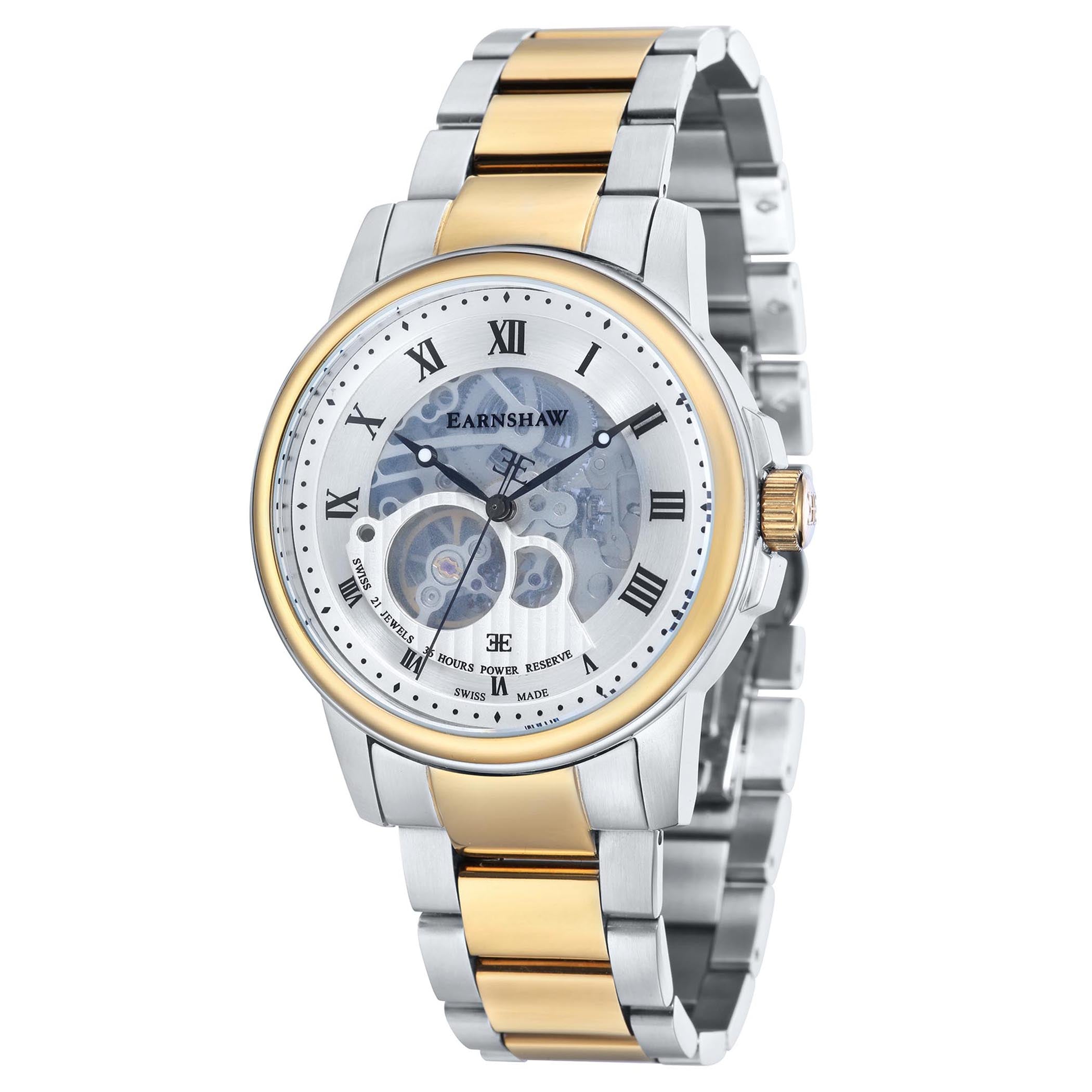 EARNSHAW BEAGLE Swiss Made Automatic Skeleton Round Dial Men's Watch- ES-0029-22