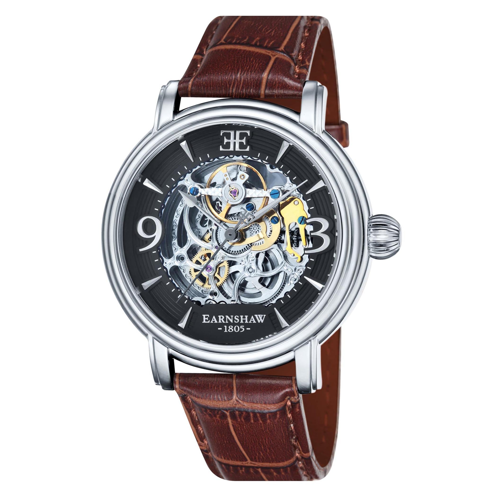 EARNSHAW LONGCASE Automatic Skeleton Round Dial Men's Watch- ES-8011-02