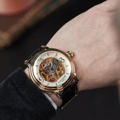 EARNSHAW LONGCASE Automatic Skeleton Round Dial Men's Watch- ES-8011-04