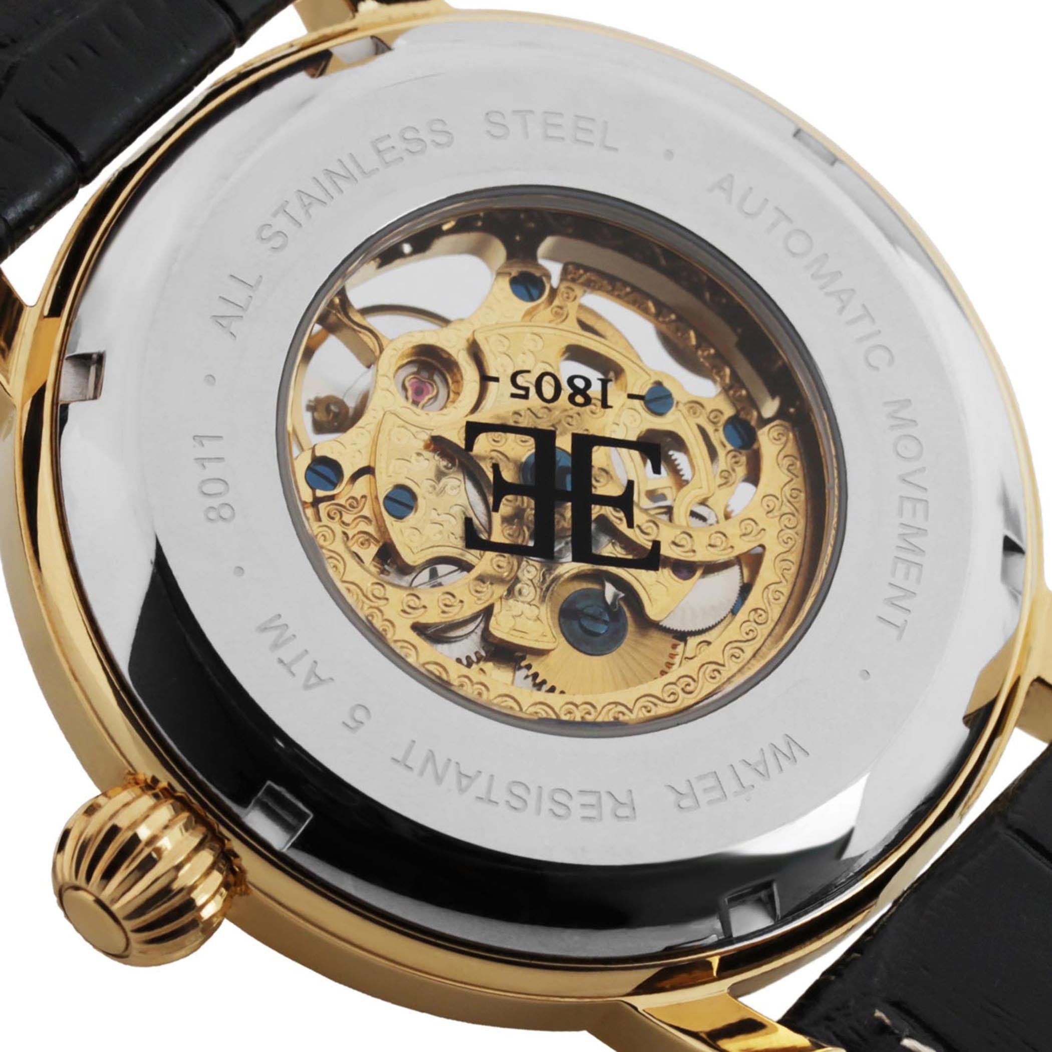 EARNSHAW LONGCASE Automatic Skeleton Round Dial Men's Watch- ES-8011-04