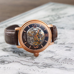 EARNSHAW LONGCASE Automatic Skeleton Round Dial Men's Watch- ES-8011-07