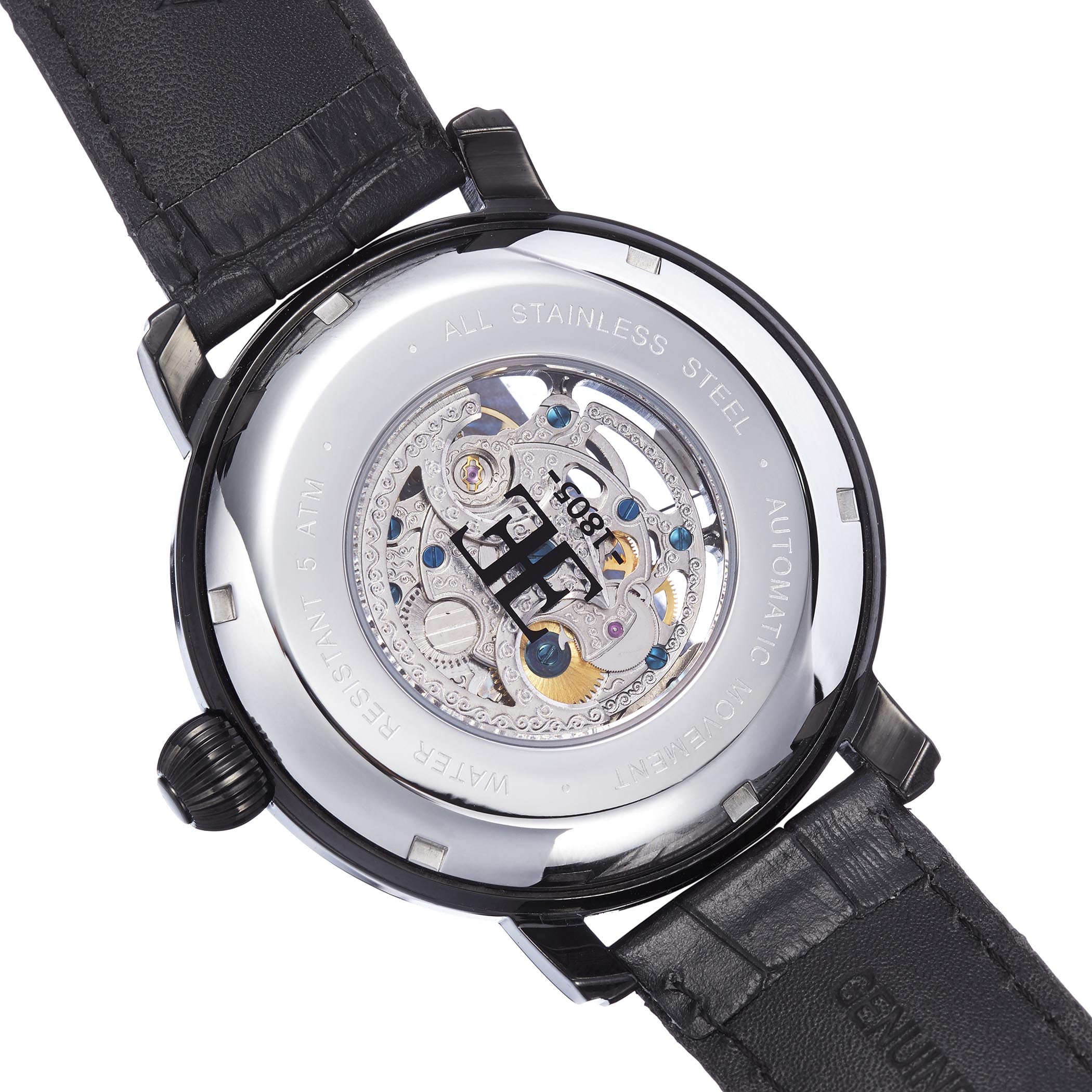 EARNSHAW LONGCASE Automatic Skeleton Round Dial Men's Watch- ES-8011-08