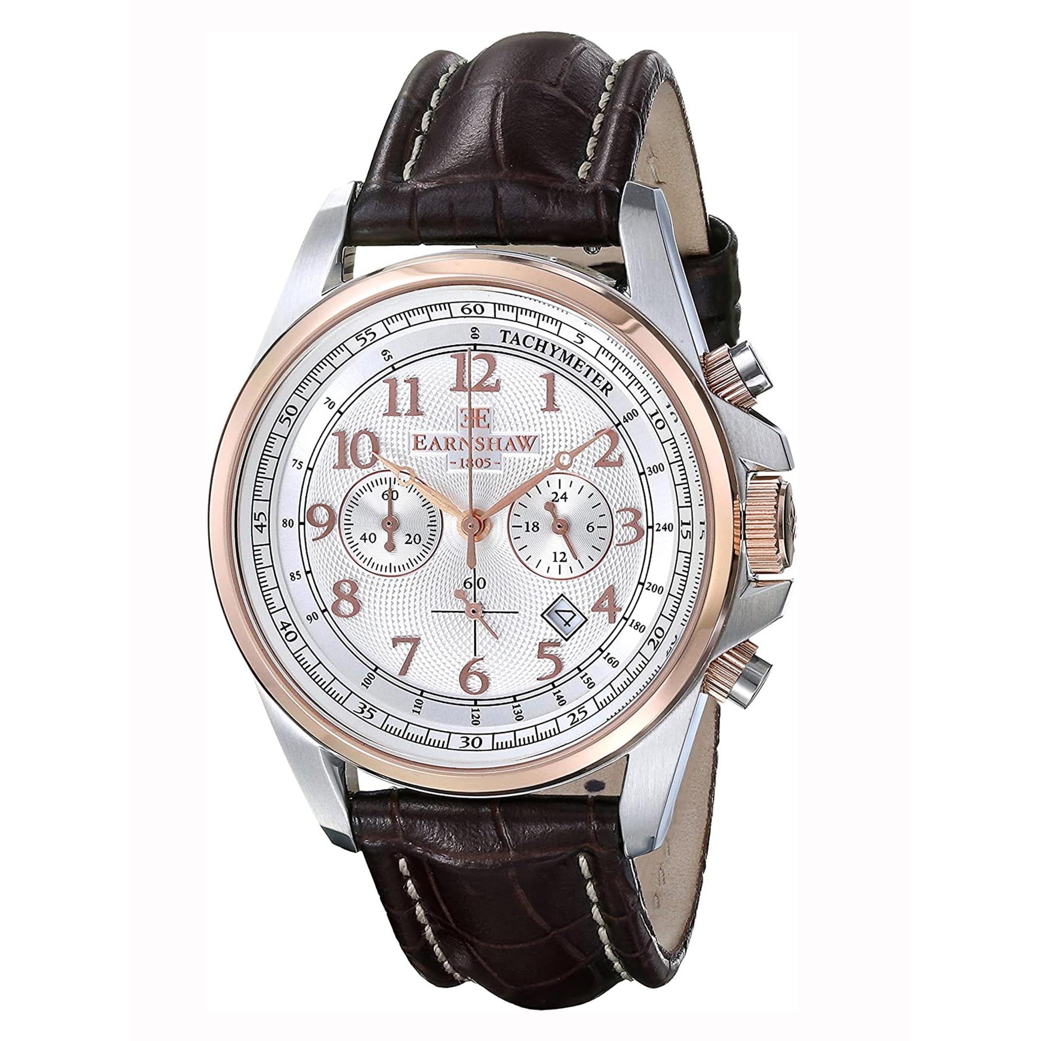 EARNSHAW COMMODORE Chronograph Silver Round Dial Men's Watch- ES-8028-09