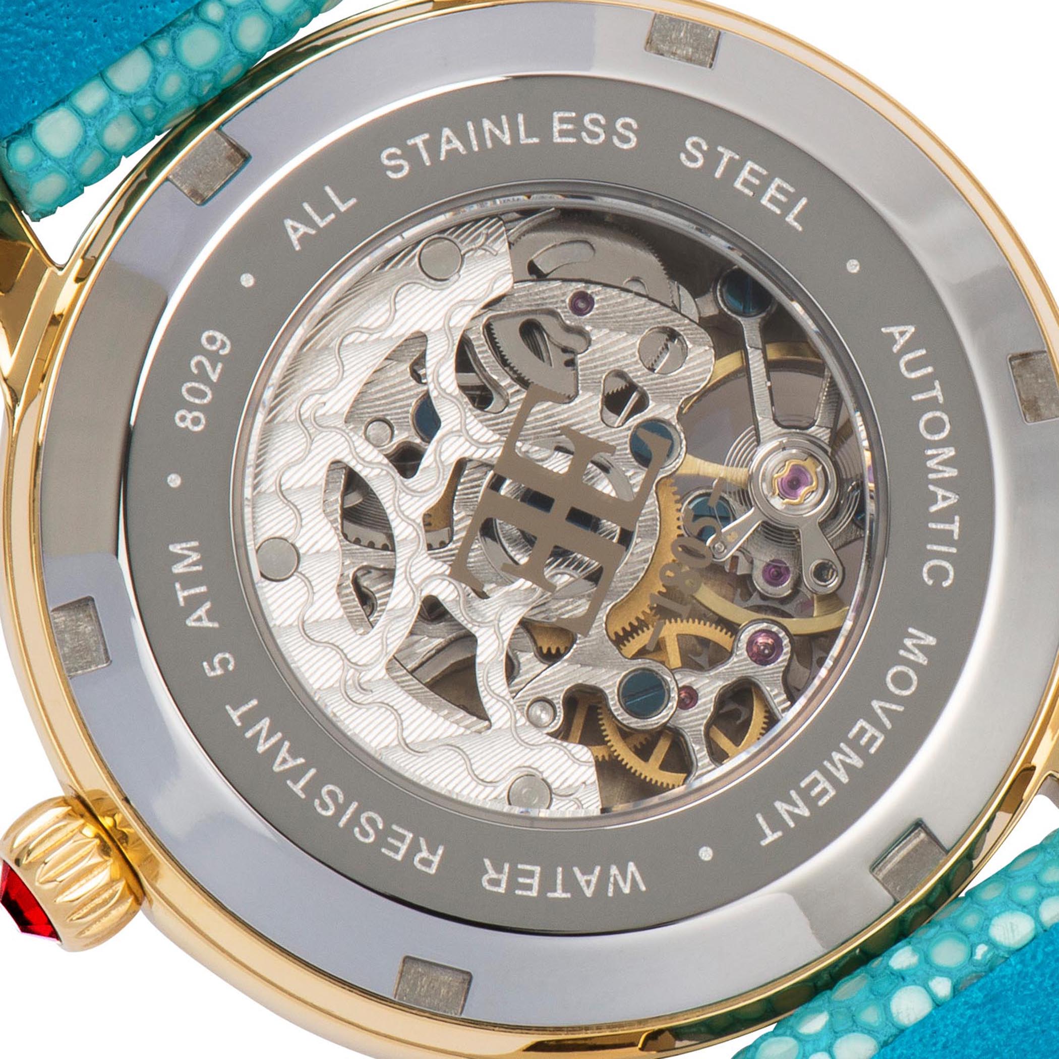 EARNSHAW LADY AUSTRALIS Mechanical Automatic MOP Round Dial Women's Watch- ES-8029-07