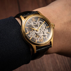 EARNSHAW BAUER Shadow Mechanical Skeleton Analogue Black Round Dial Men's Watch- ES-8061-03