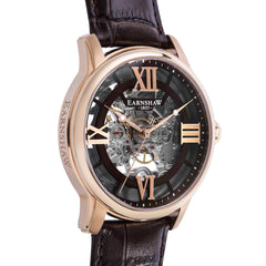 EARNSHAW LONGITUDE Mechanical Skeleton Analogue Brown Round Dial Men's Watch- ES-8062-02