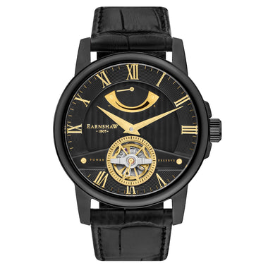 EARNSHAW FLINDERS Mechanical Automatic Black Round Dial Men's Watch- ES-8081-05