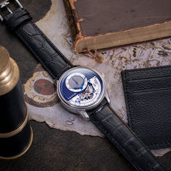 EARNSHAW LONGITUDE REGULATOR OPEN HEART Mechanical Automatic Grey Round Dial Men's Watch- ES-8085-02