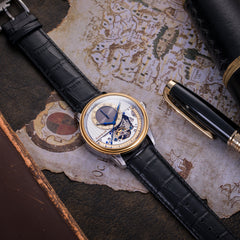 EARNSHAW LONGITUDE REGULATOR OPEN HEART Mechanical Automatic Silver Round Dial Men's Watch- ES-8085-06