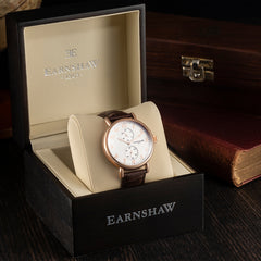 EARNSHAW INVESTIGATOR Multifunction Silver Round Dial Men's Watch- ES-8091-03