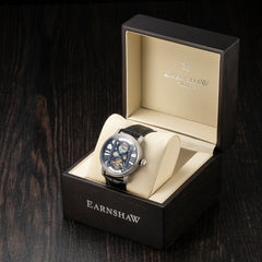 EARNSHAW WESTMINSTER Mechanical Automatic Black Round Dial Men's Watch- ES-8095-01