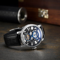 EARNSHAW WESTMINSTER Mechanical Automatic Black Round Dial Men's Watch- ES-8095-01